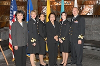 Dr. Yvette Roubideaux, Carolyn Stacy-Wilkin, LT Andrea Polson, Mary Logan, LT Alicia Boatright, and RADM Kevin Meeks